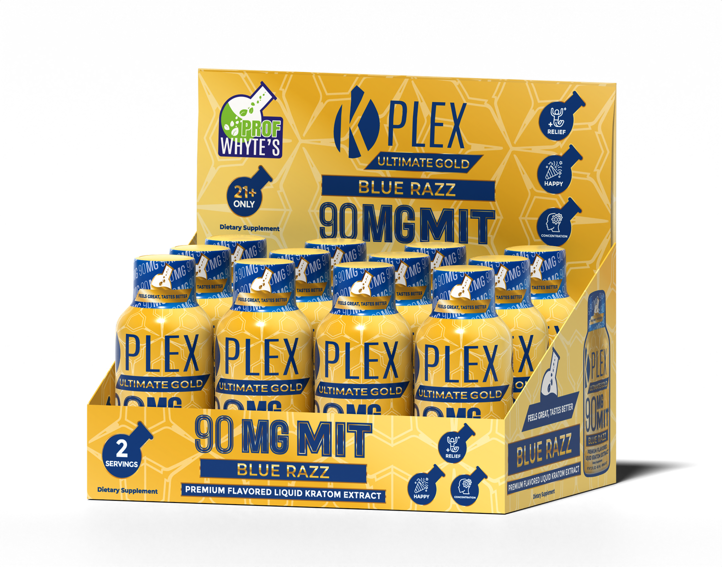 90MG MIT K-Plex Ultimate Gold Strawberry Kratom Extract Shot