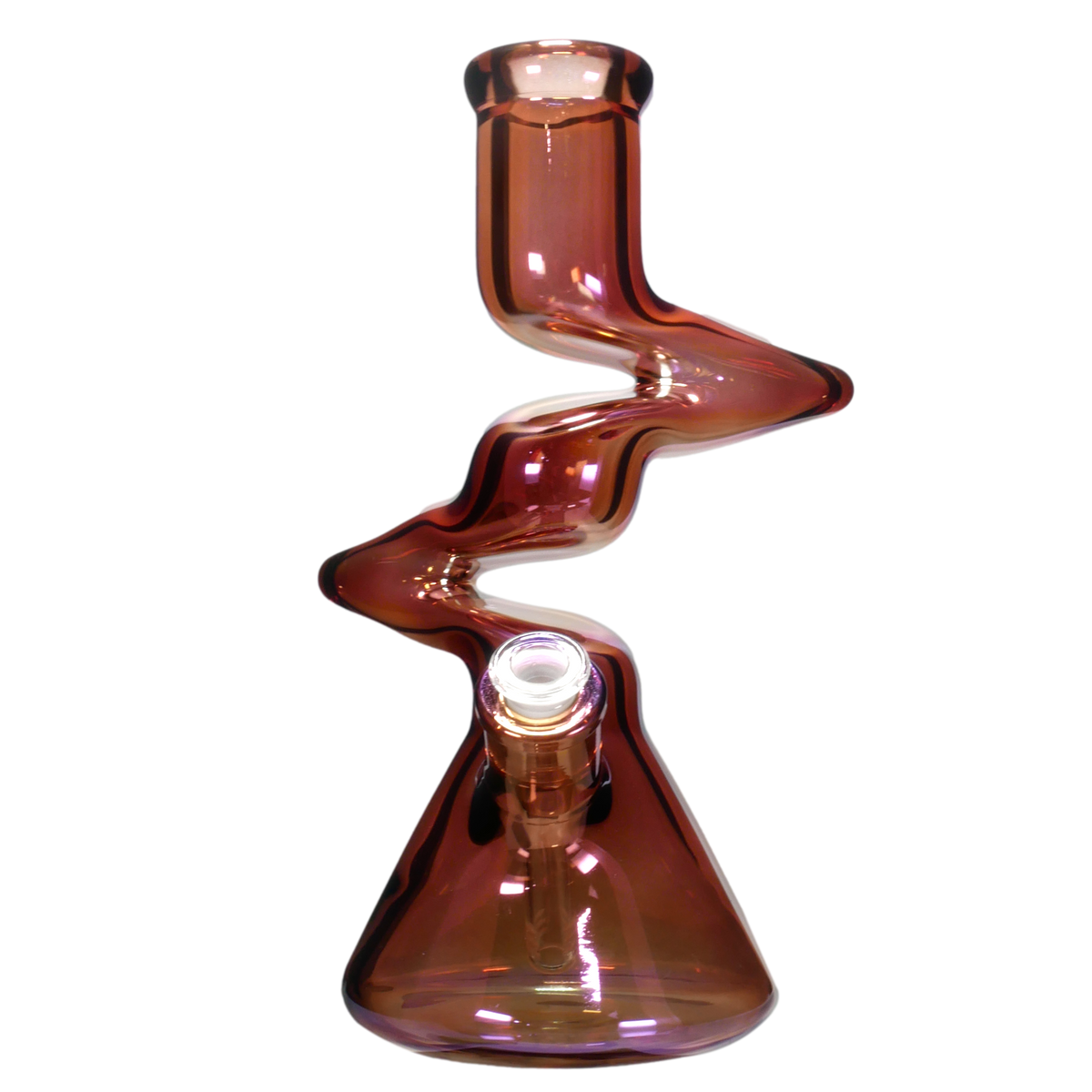 12" Zig Zag Gold Fumed Beaker