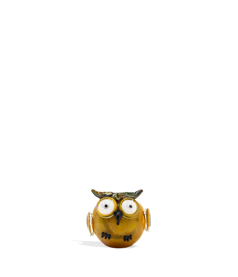 Empire Glassworks Owl Spoon Handpipe head view on white background