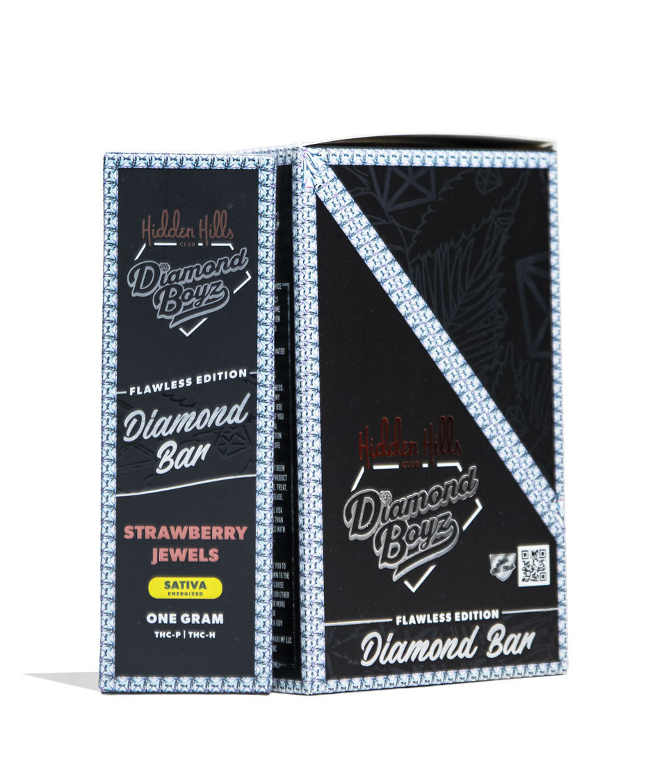 Strawberry Jewels Hidden Hills Diamond Boyz Diamond Bar 1g THC-P and THC-H Disposable 5pk Front View on White Background