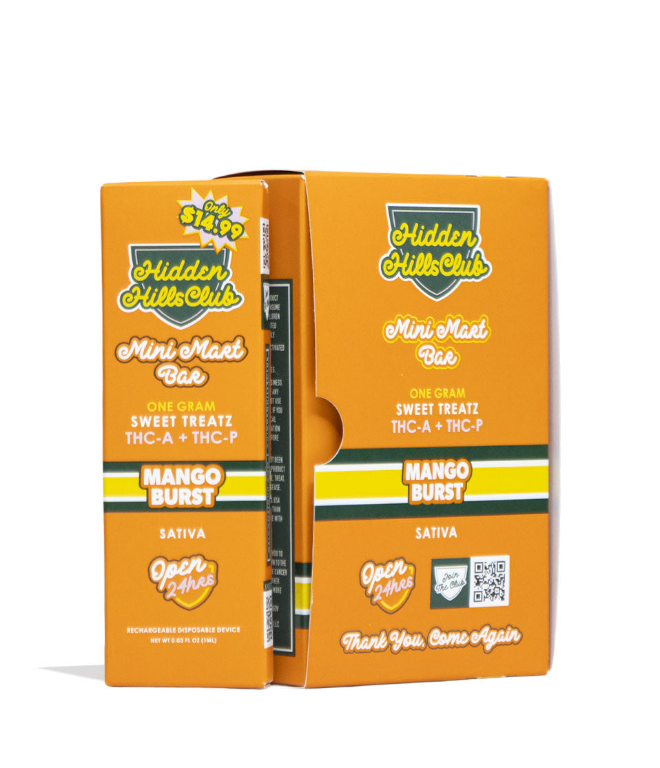 Mango Burst Hidden Hills Mini Mart Sweet Treatz 1g THC-A and THC-P Disposable 5pk Front  View on White Background