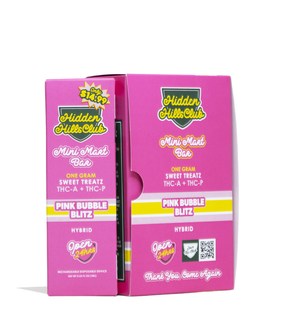 Pink Bubble Blitz Hidden Hills Mini Mart Sweet Treatz 1g THC-A and THC-P Disposable 5pk Front  View on White Background