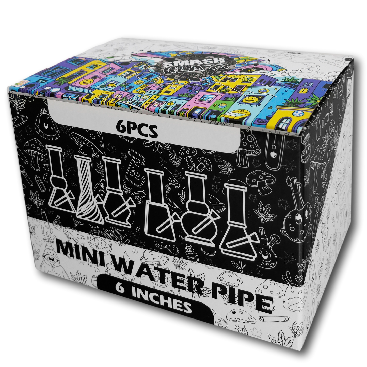 6" 25mm Color Tint Twisted Beaker W/ Pullout Slide