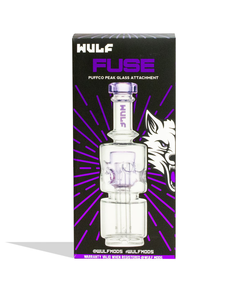 Purple Wulf Mods Fuse Puffco Peak Top  packaging on a white background