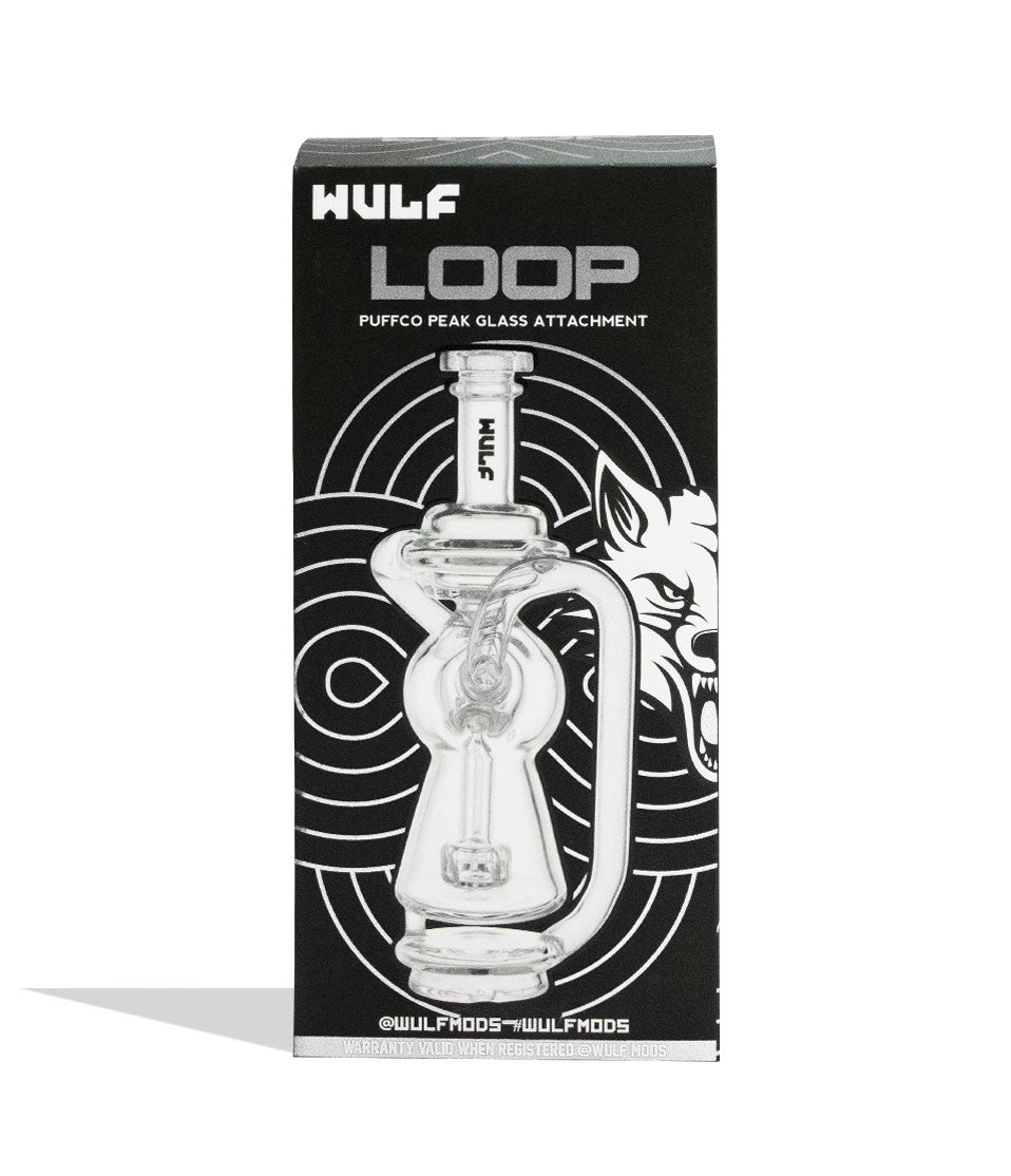 Clear Wulf Mods Loop Puffco Peak Top packaging on white background