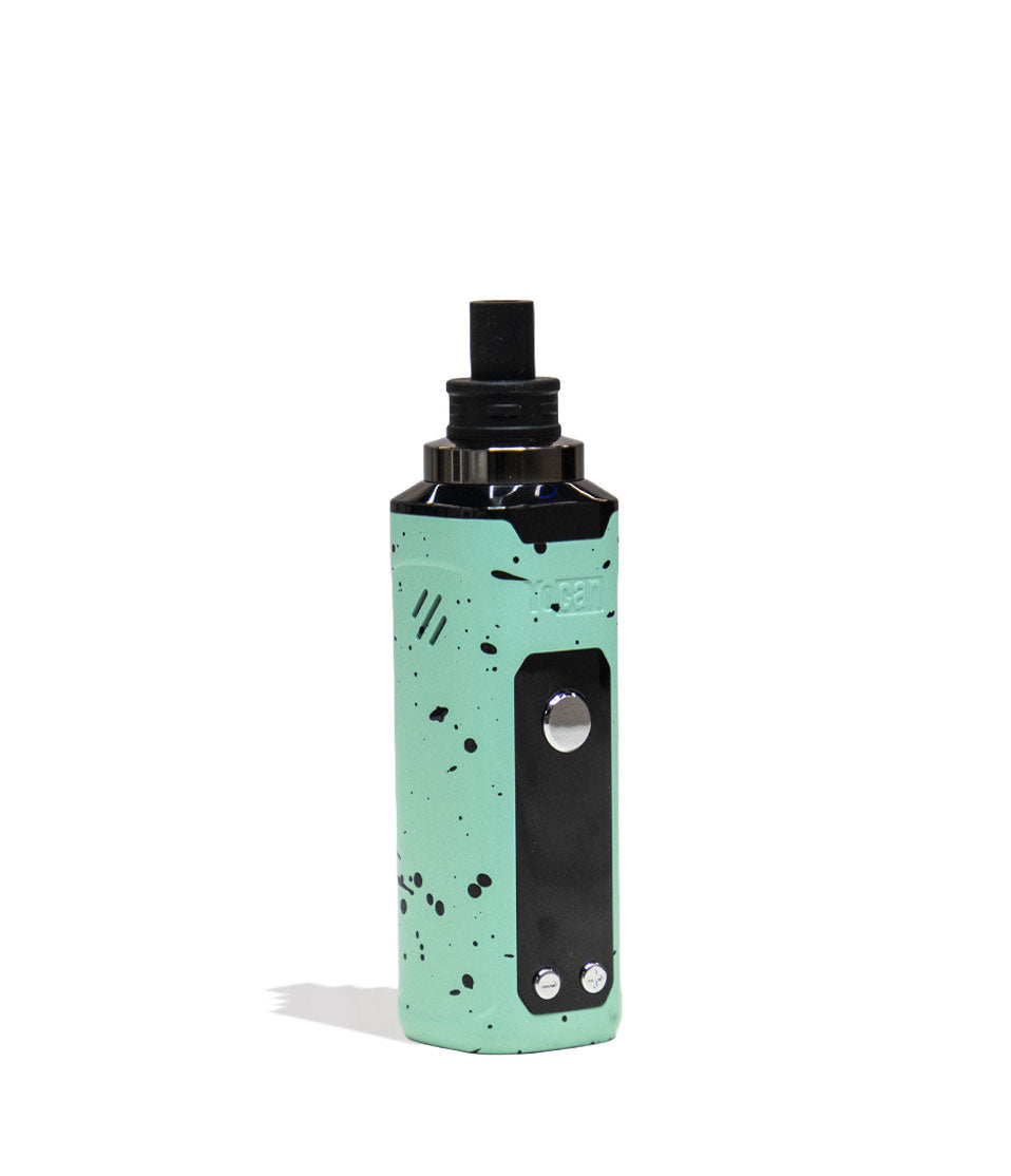 Teal Black Spatter Wulf Mods Nestor Portable Concentrate Vaporizer Side View on White Background