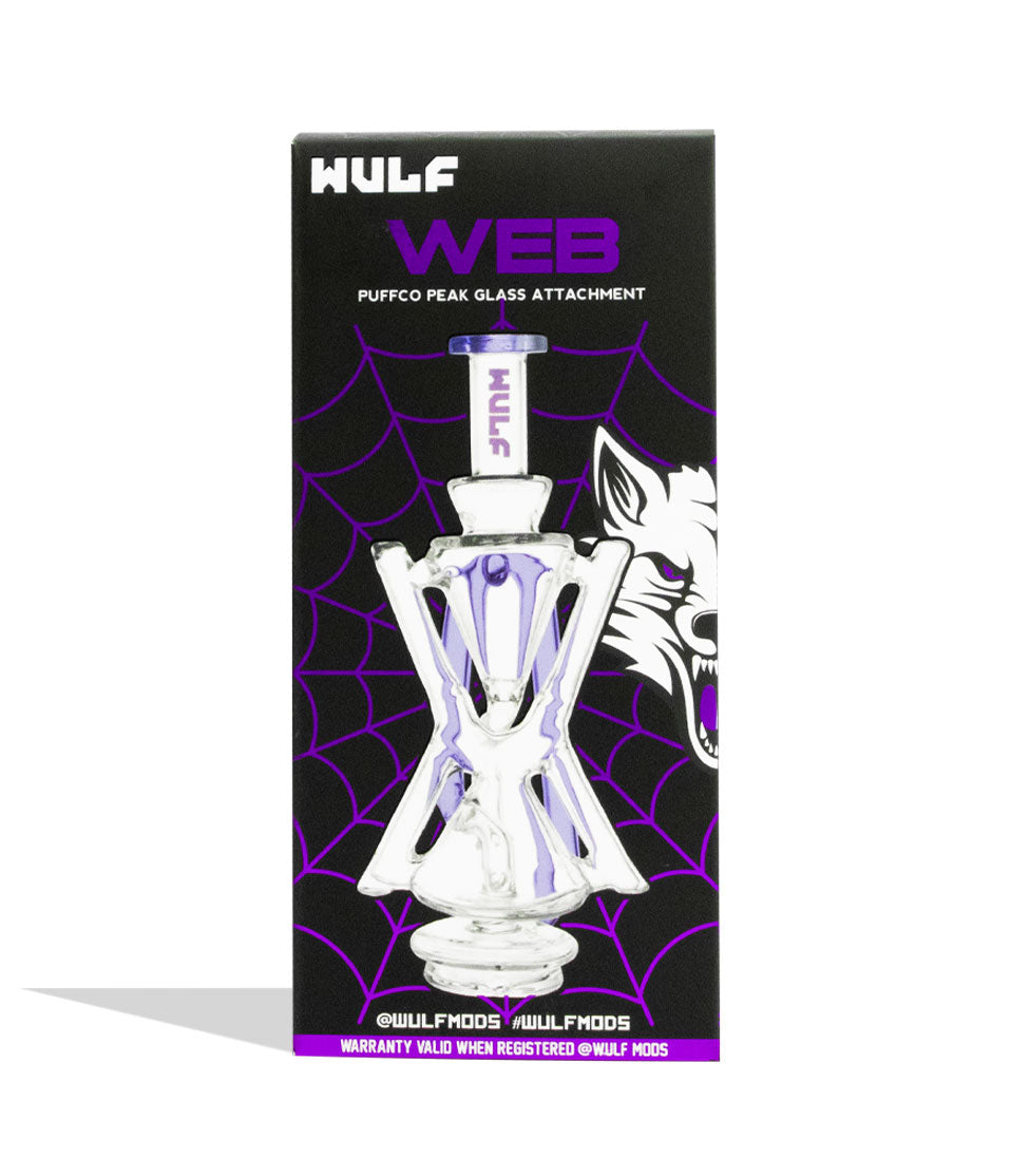 Purple Wulf Mods Web Puffco Peak Top packaging on white background