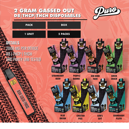 Puro 5pk Gassed Out D8 2g Disposables