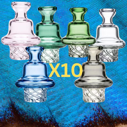 10 PACK Glass color spinner cap