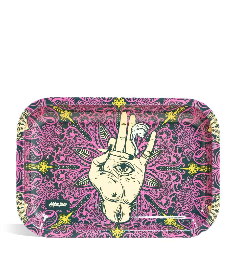 Afghan Hemp Rolling Tray with Magnetic Lid, Rolling Paper and Hemp Wick