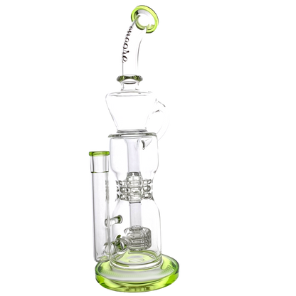 13.8 inch glass recycler water pipe with 14mm