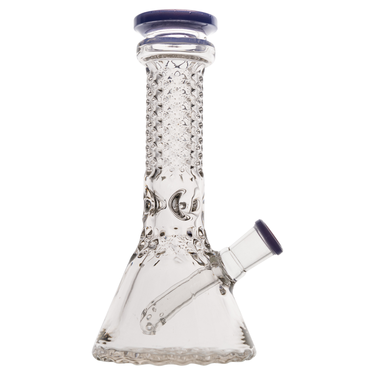 8" 38mm Pretty Dots Beaker w/ Popped Hole Fixed Stem