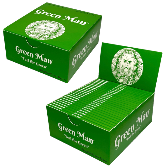 Greenman King Size Slim Papers 32 leaves per booklet. 50 packs per box