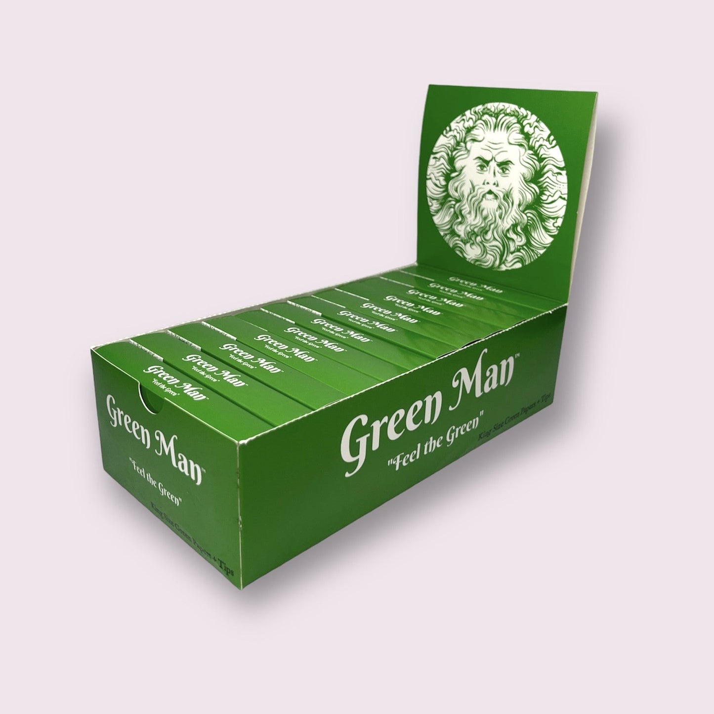 Greenman King Size Rice Papers w/ Pre-Rolled Tips. 24ct Per Box
