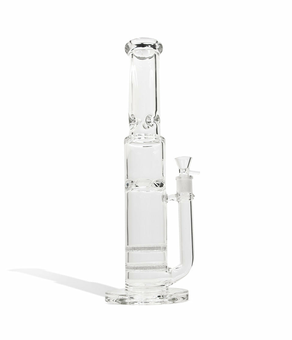 16 Inch Clear Water Pipe with Dual Honeycomb Percs and 18mm Bowl