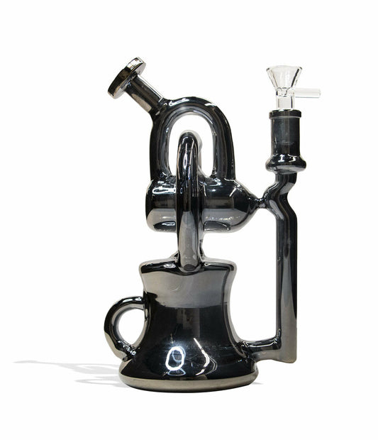 10 inch Glass Recycler Water Pipe with Plated Finish