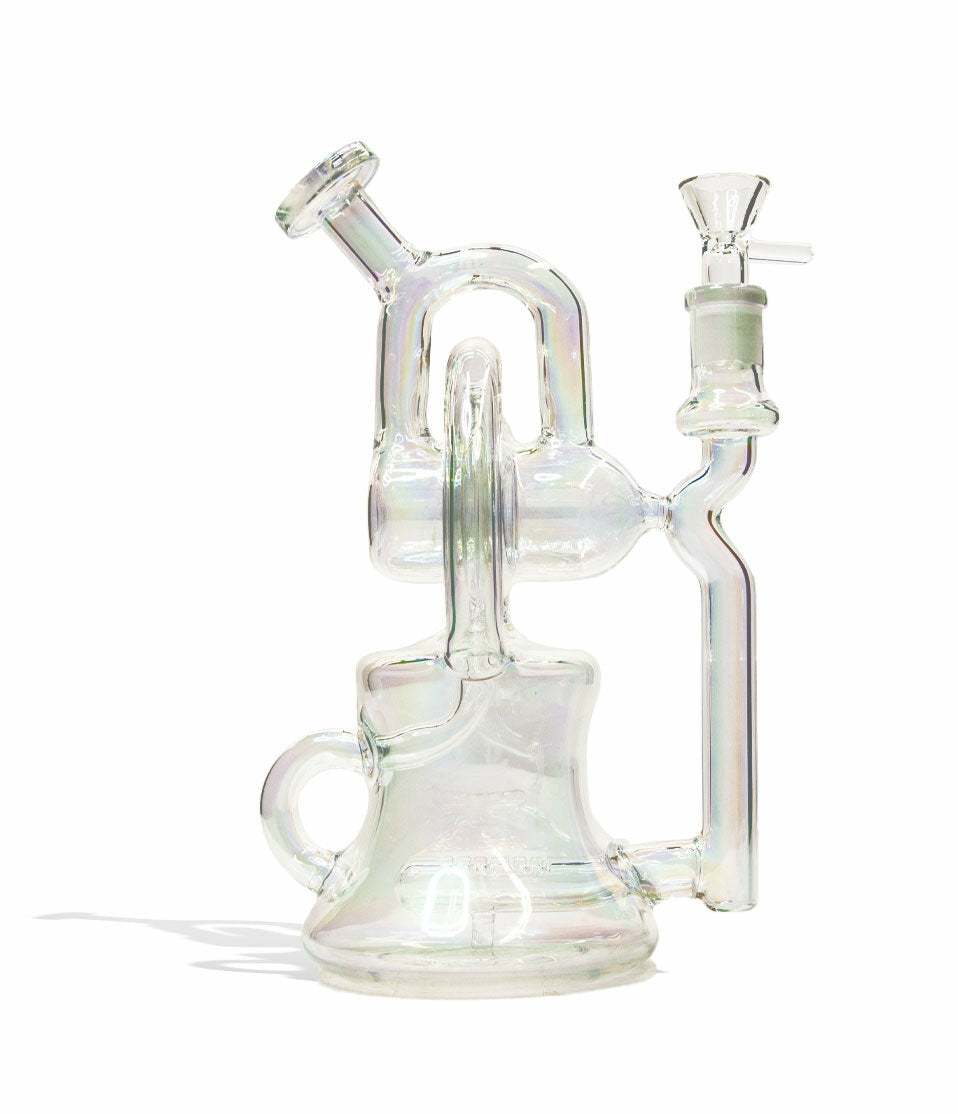 10 inch Glass Recycler Water Pipe with Plated Finish