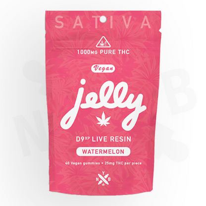 Jelly D9xp Live Resin 1000mg Gummies 40ct Per Bag-Watermelon