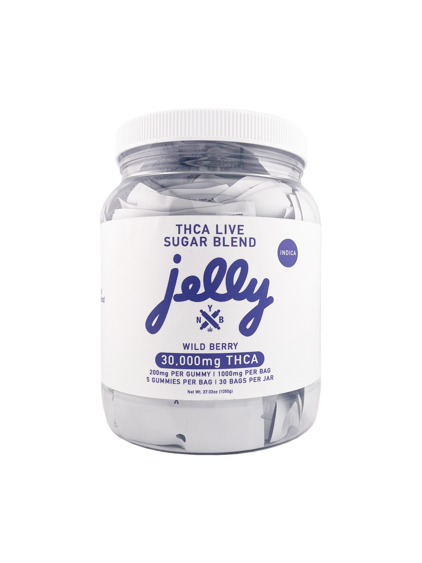 Jelly THC Live Sugar Blend 30,000mg Gummy To-Go Jar
