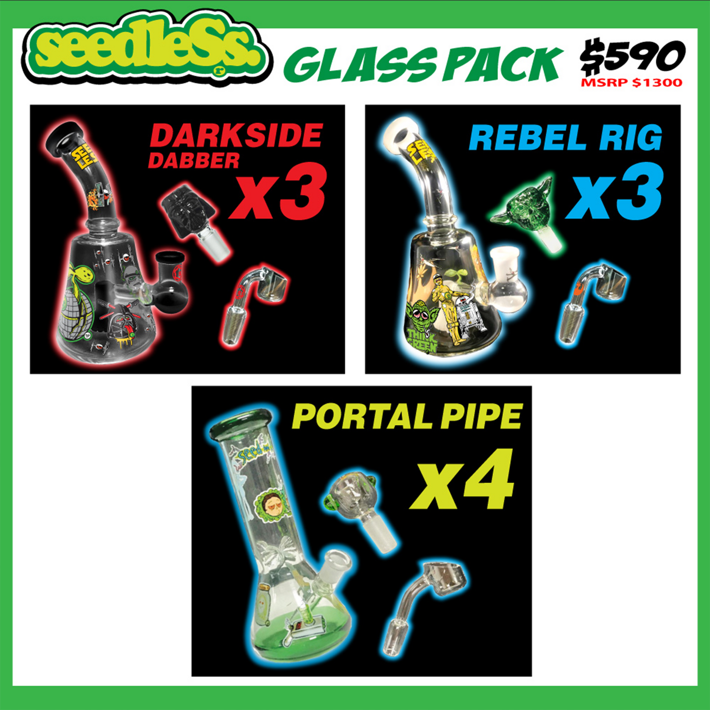 seedleSs. Glass 10-pack