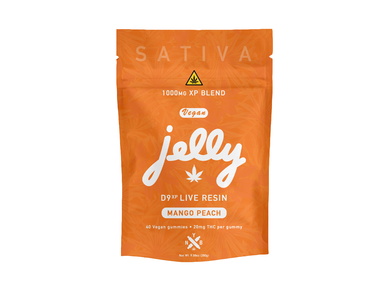 Jelly D9 XP Live Resin Blend 1,000mg Gummy Bag