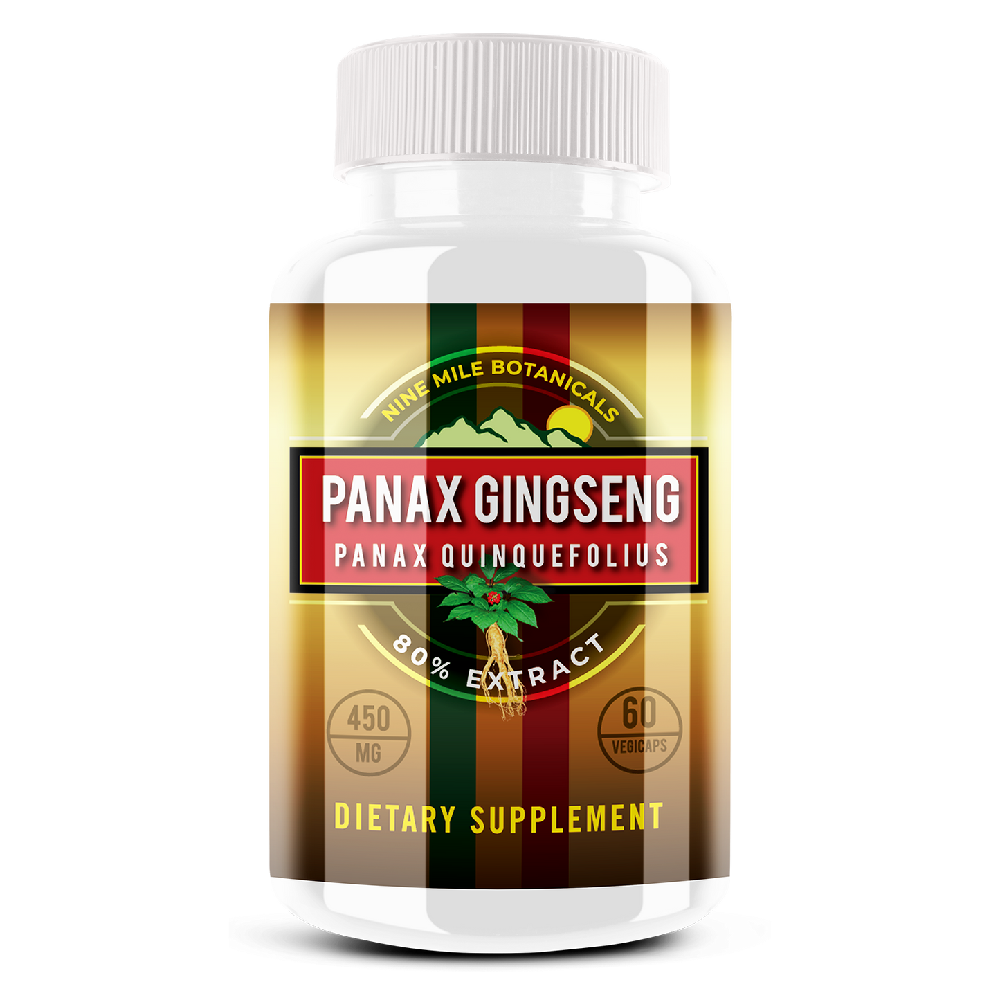 Nine Mile Panax Gineng Extract 80% 60  Capsules