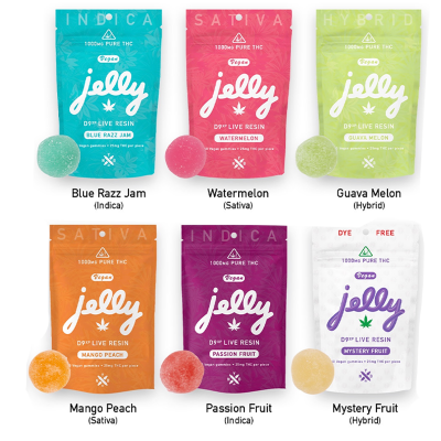 Jelly D9xp Live Resin 1000mg Gummies 40ct Per Bag-Watermelon