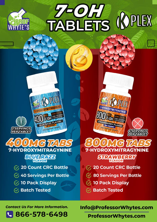 400MG to 800MG K-Plex 7-Hydroxymitragynine Tablets