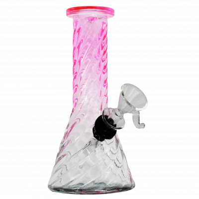 6" 25mm Color Tint Twisted Beaker W/ Pullout Slide