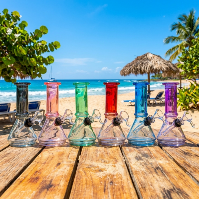 6" 25mm Color Tint Lifted Beaker W/ Pullout Slide