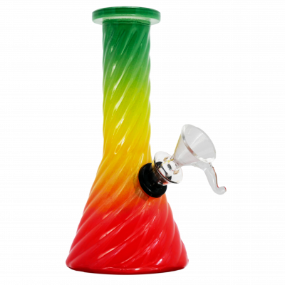 6" 25mm Rasta Twisted Beaker W/ Pullout Slide