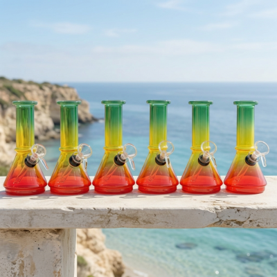 6" 25mm Rasta Lifted Beaker W/ Pullout Slide