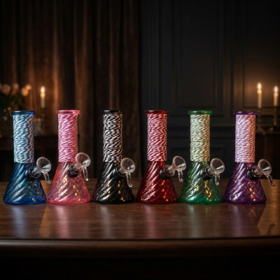 6" 25mm HempRope Twisted Beaker W/ Pullout Slide
