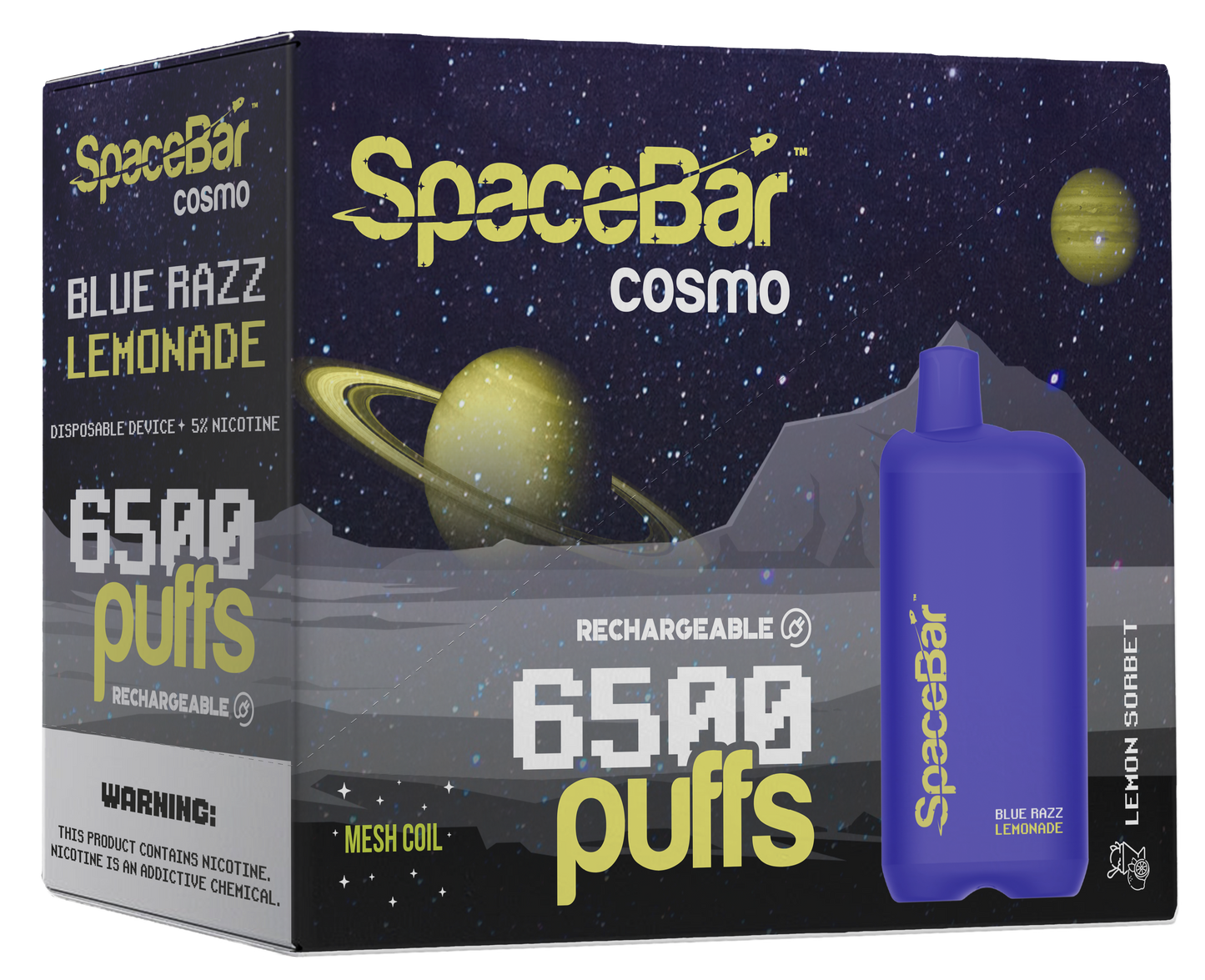 SPACEBAR 6500 Puffs Rechargeable Disposables – 5 Pack