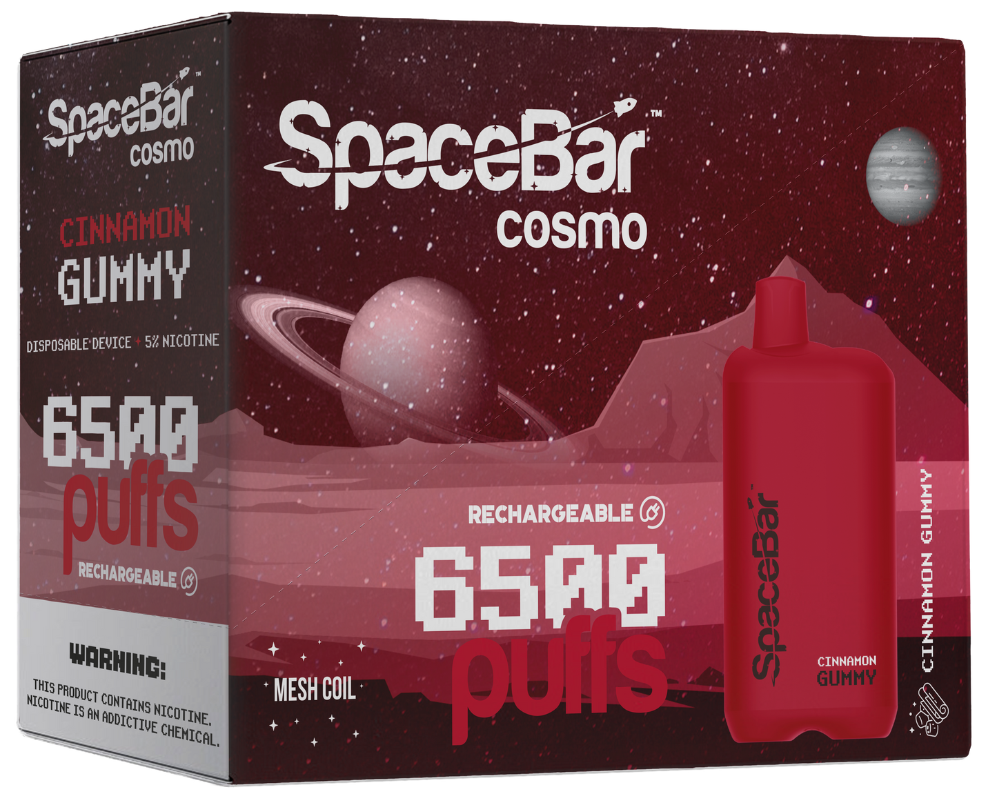 SPACEBAR 6500 Puffs Rechargeable Disposables – 5 Pack