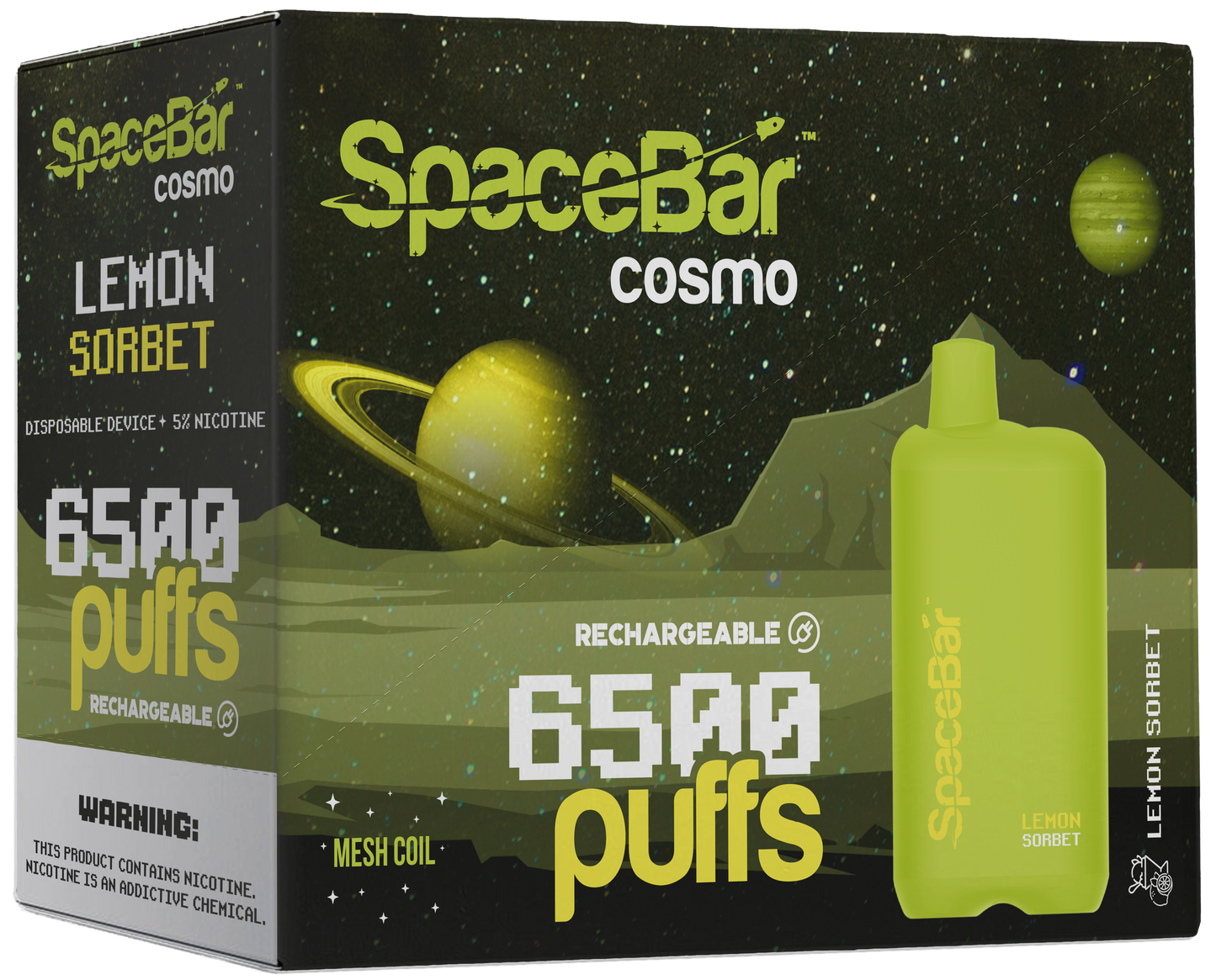 SPACEBAR 6500 Puffs Rechargeable Disposables – 5 Pack