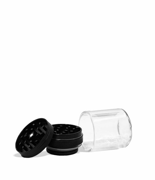 Aluminum Grinder with attached Glass Storage Jar 6pk