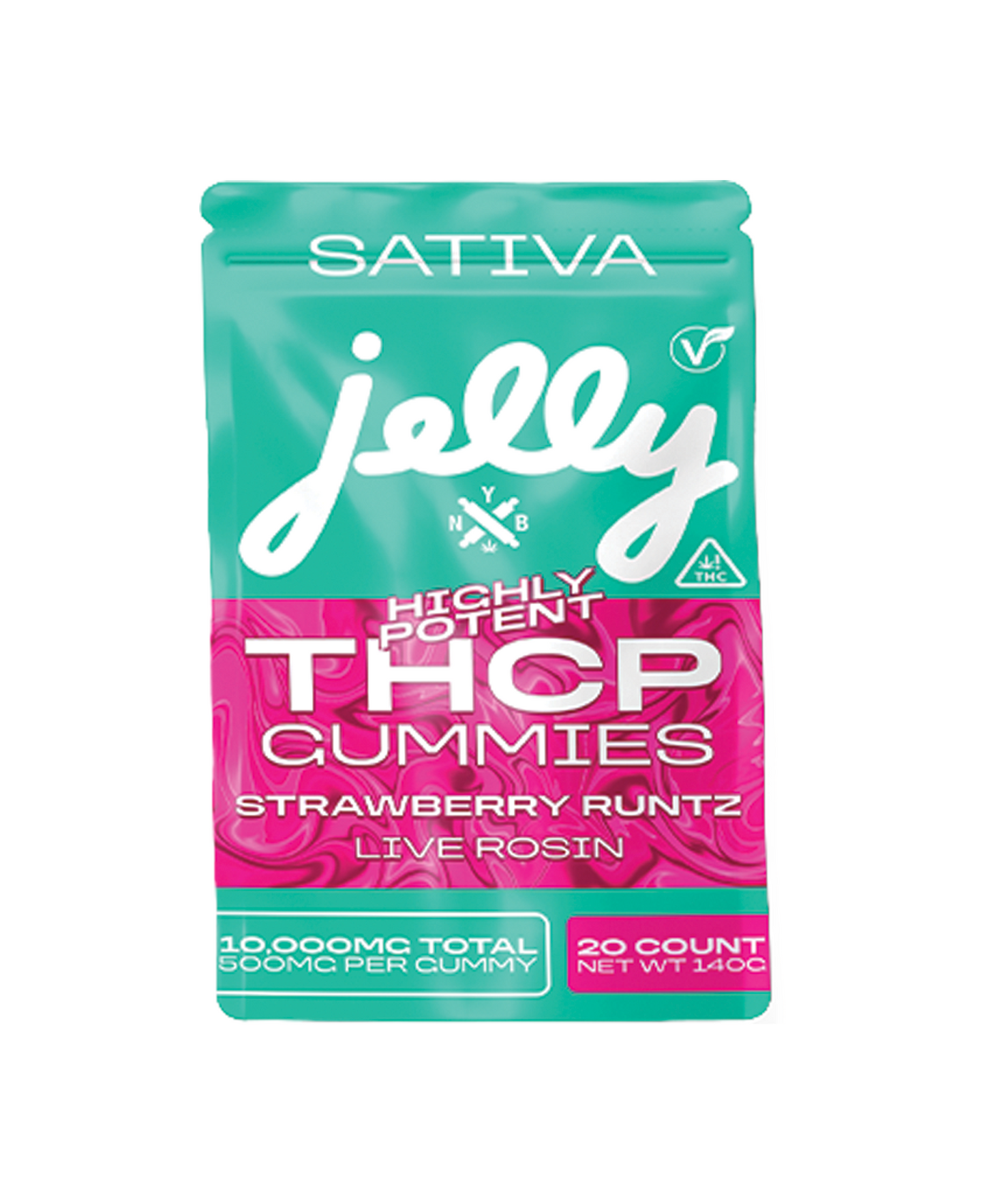 Jelly THCP Live Rosin Blend 10,000mg Gummy Bag