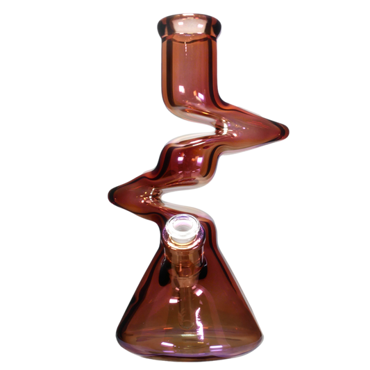 12" Zig Zag Gold Fumed Beaker