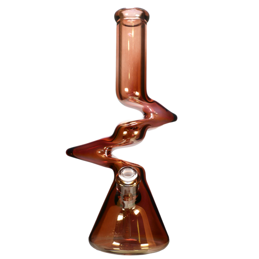 15" Zig Zag Gold Fumed Beaker