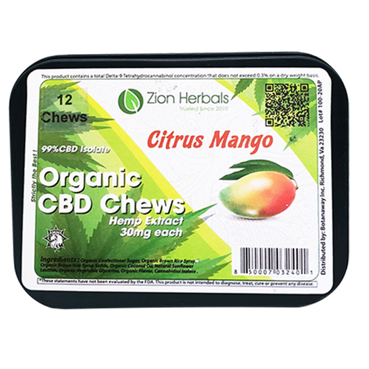 Zion herbals 30mg CBD Extract Chews Mango
