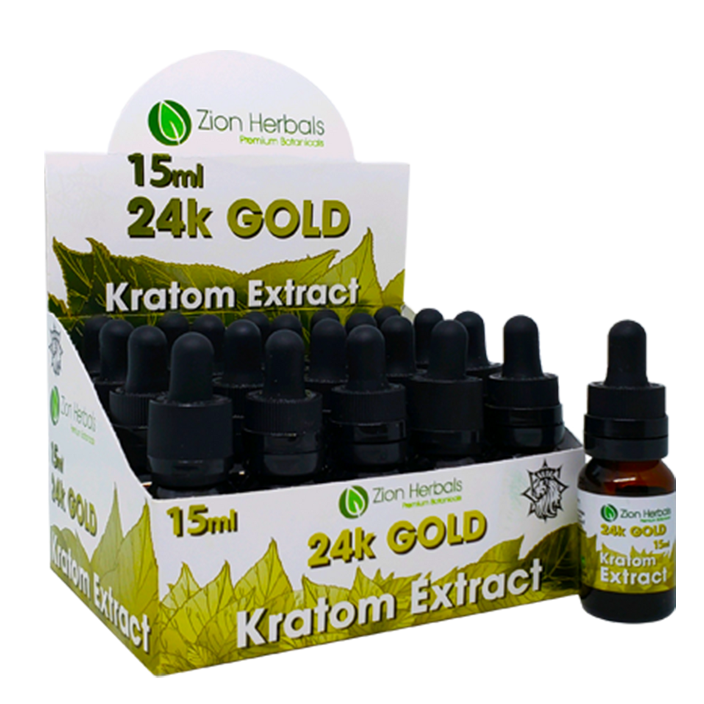 Zion Herbals 15ml 24k Gold Extract Liquid -Box of 20