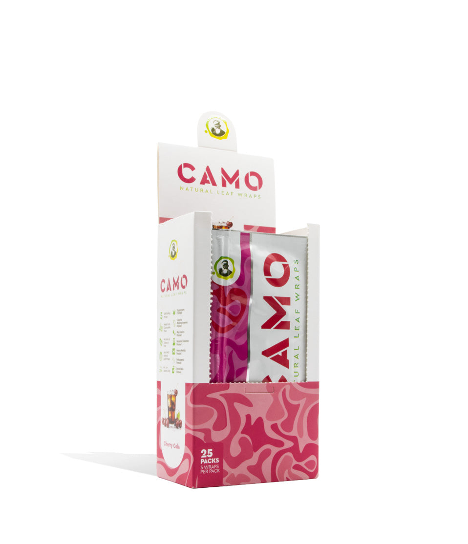 Cherry Cola Camo Natural Leaf Chamomile Wrap 25pk on white studio background