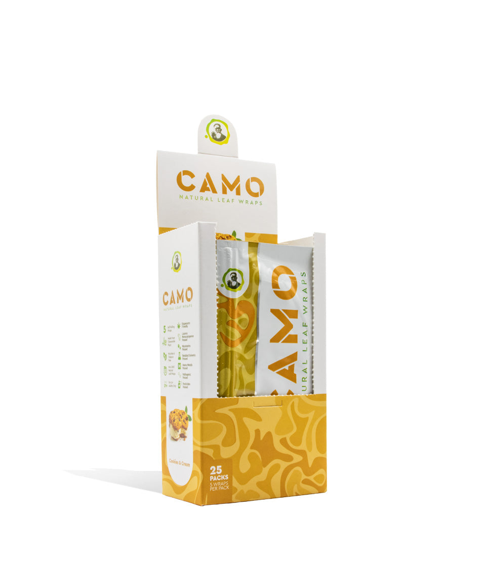 Cookies & Cream Camo Natural Leaf Chamomile Wrap 25pk on white studio background