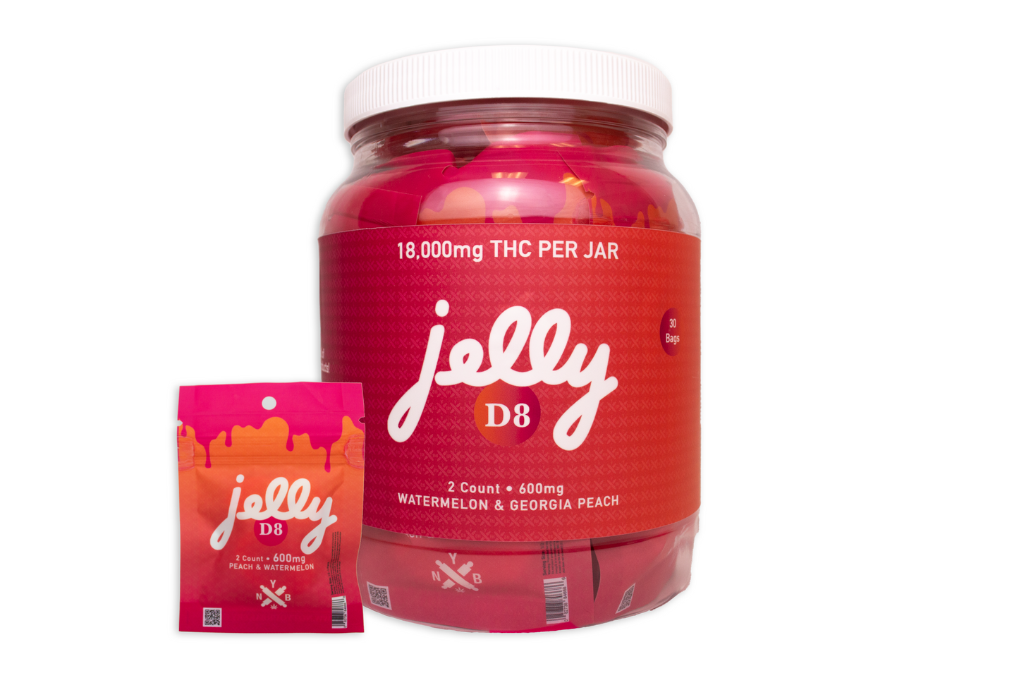 Jelly 18,000mg D8 Gummy Rings-Watermelon Sugar & Georgia Peach