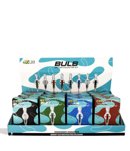Exxus Bulb 12pk Display Case front view on white background