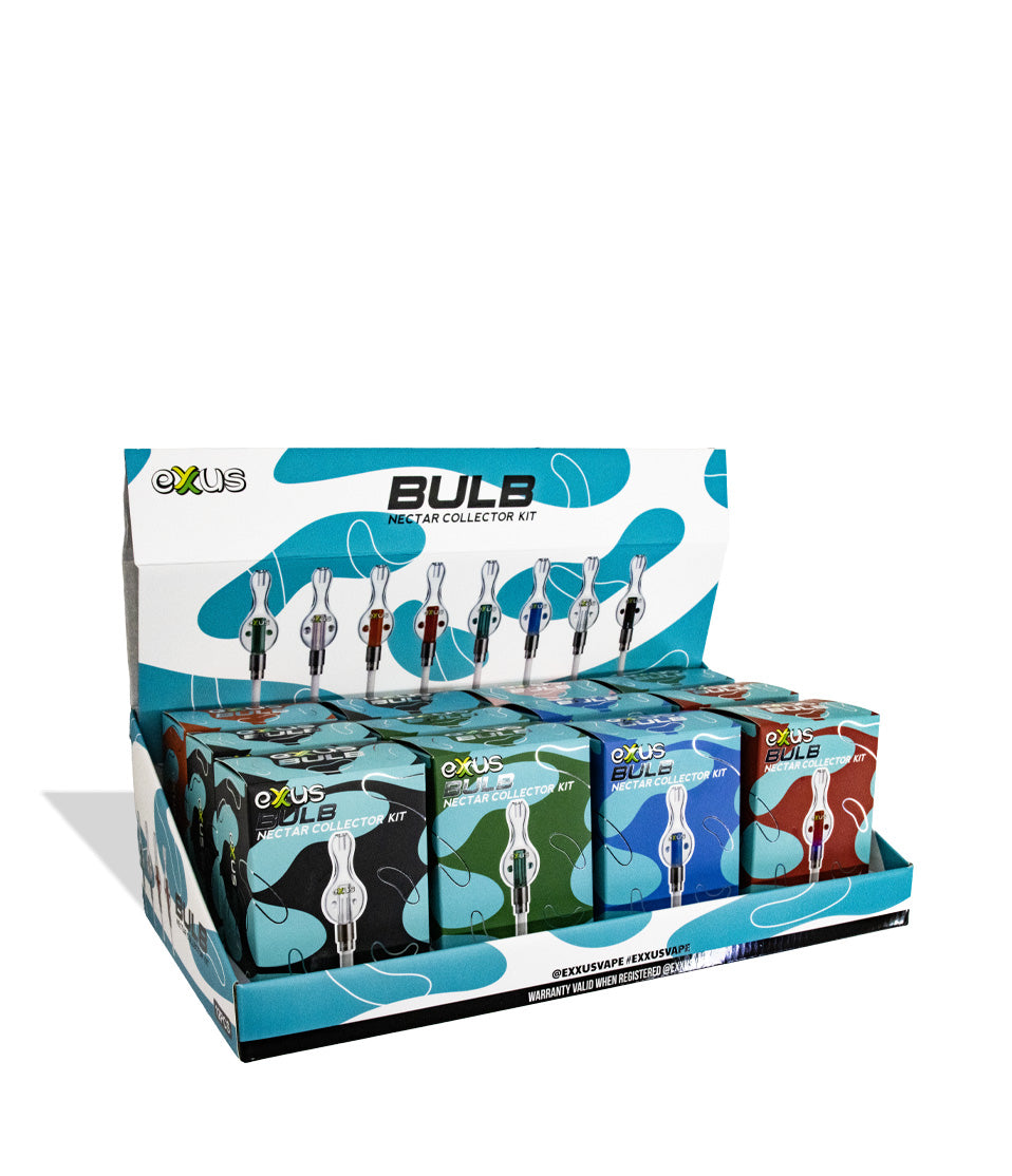 Exxus Bulb 12pk Display Case side quarter view on white background