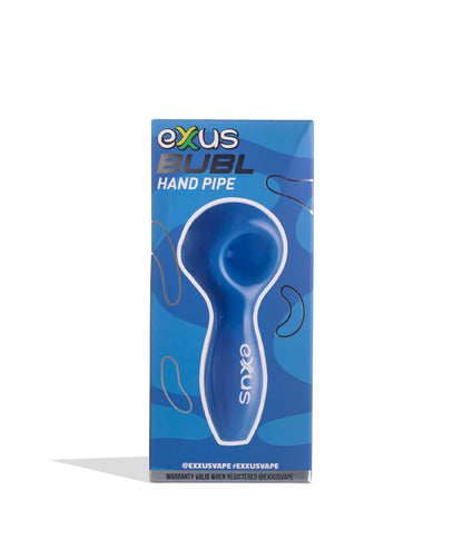 Blue Exxus Vape BUBL Hand Pipe 12pk Packaging Front View on White Background