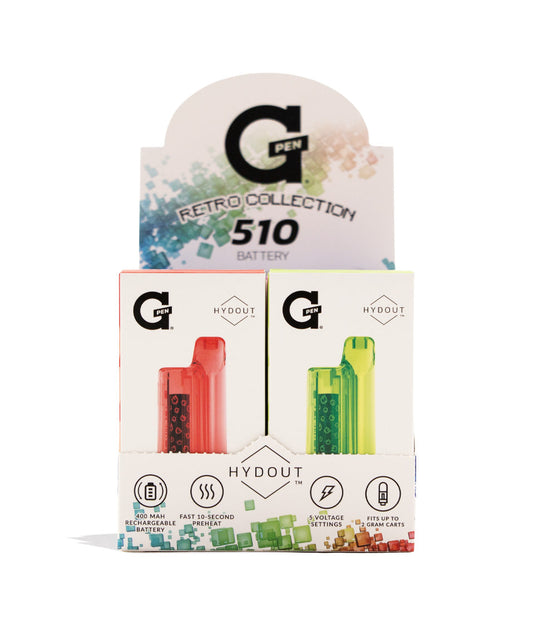 G Pen Hydout Retro Clear Variable Voltage Battery 10pk Front View on White Background