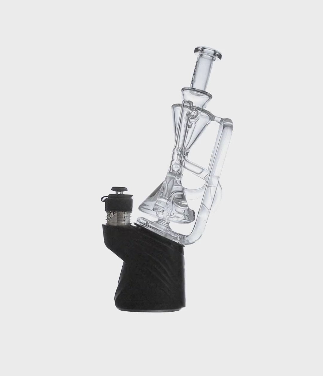 Clear Wulf Mods Web Puffco Peak Top Bubbling with Peak Front View on White Background [auto-mp4]